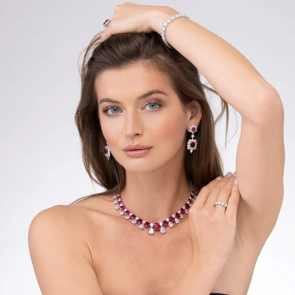 Berkshire Drop Earrings in Ruby