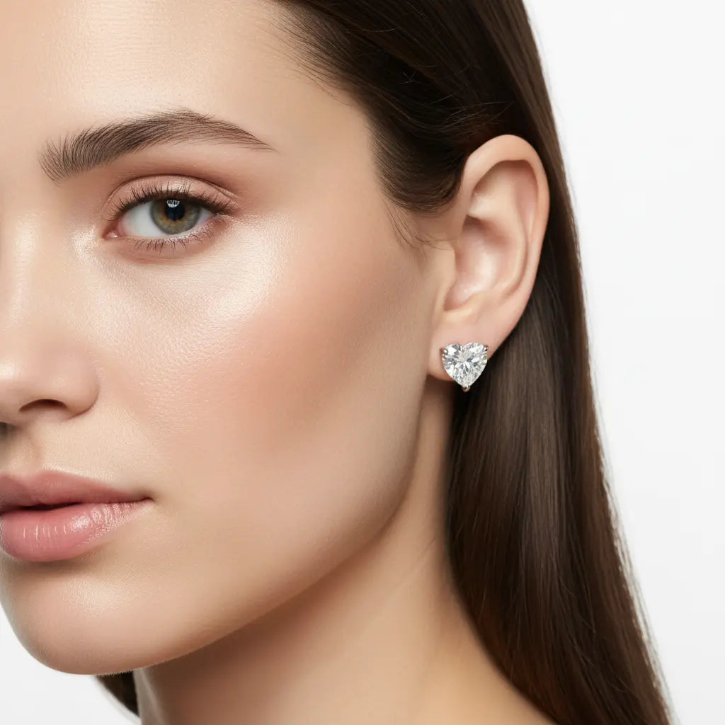 Bethenny Frankel 4 Carat Heartthrob Studs in Platinum