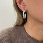 Lab Grown Pear Diamond Bezel Hoop Earrings