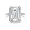 Lab Grown Emerald Cut Diamond Bezel Solitaire Ring