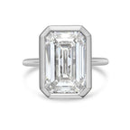 Lab Grown Emerald Cut Diamond Bezel Solitaire Ring