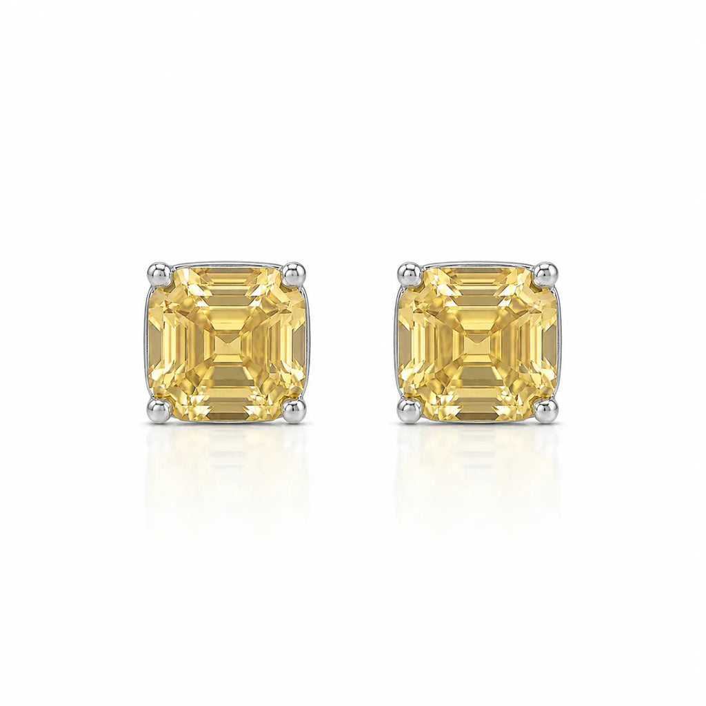 Billionaire Asscher Studs In Platinum