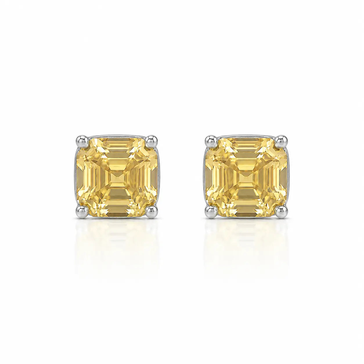 Billionaire Asscher Studs In Platinum