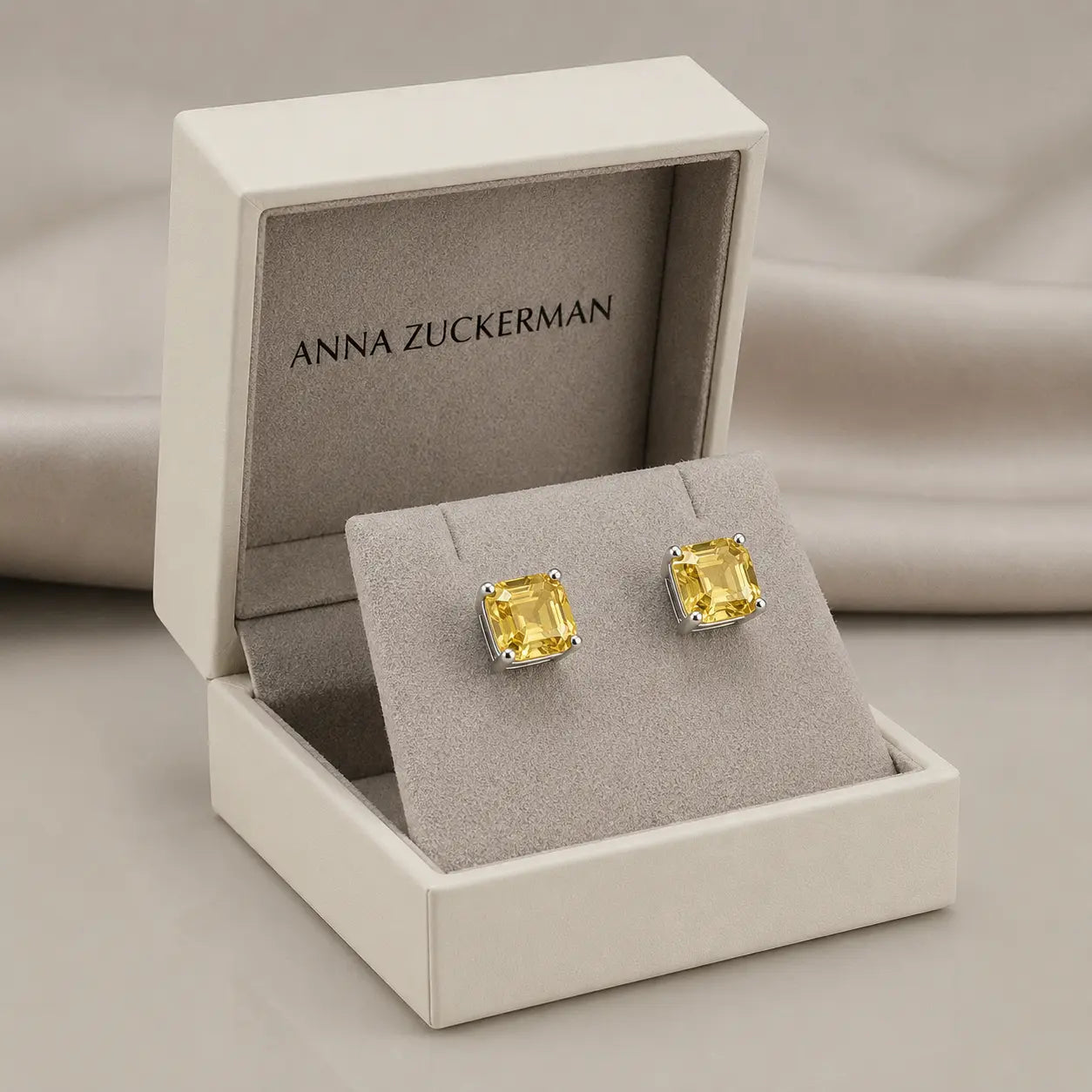 Billionaire Asscher Studs In Platinum