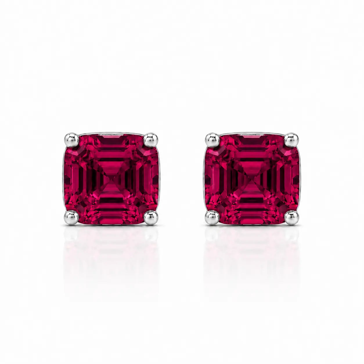 Billionaire Asscher Studs In Platinum