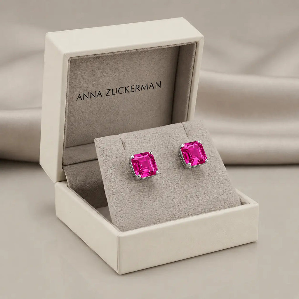 Billionaire Asscher Studs In Platinum