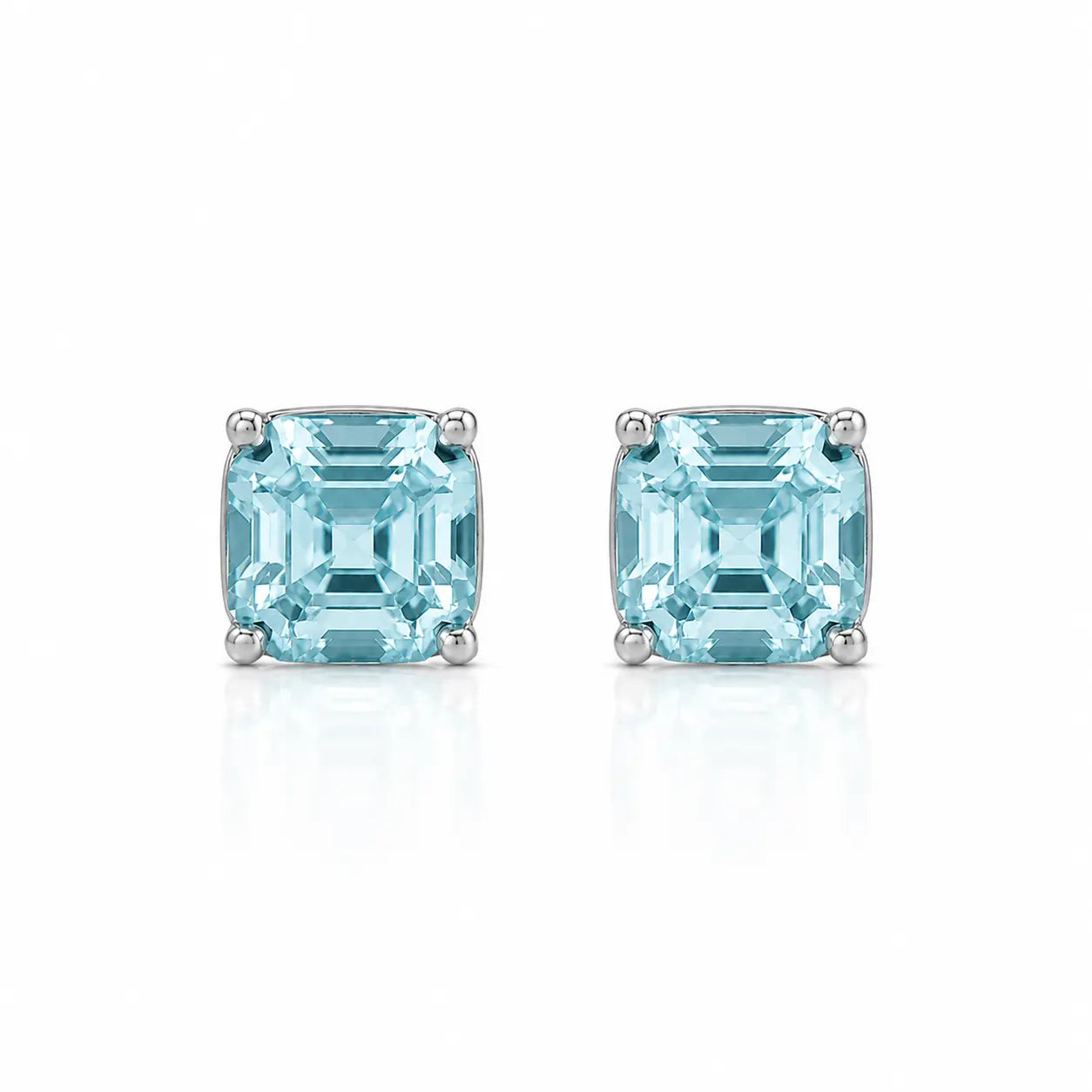 Billionaire Asscher Studs In Platinum