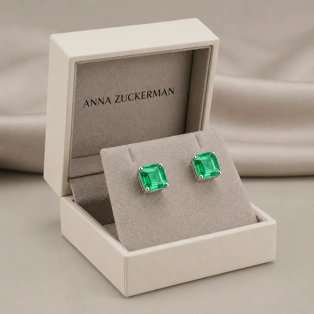 Billionaire Asscher Studs In Platinum
