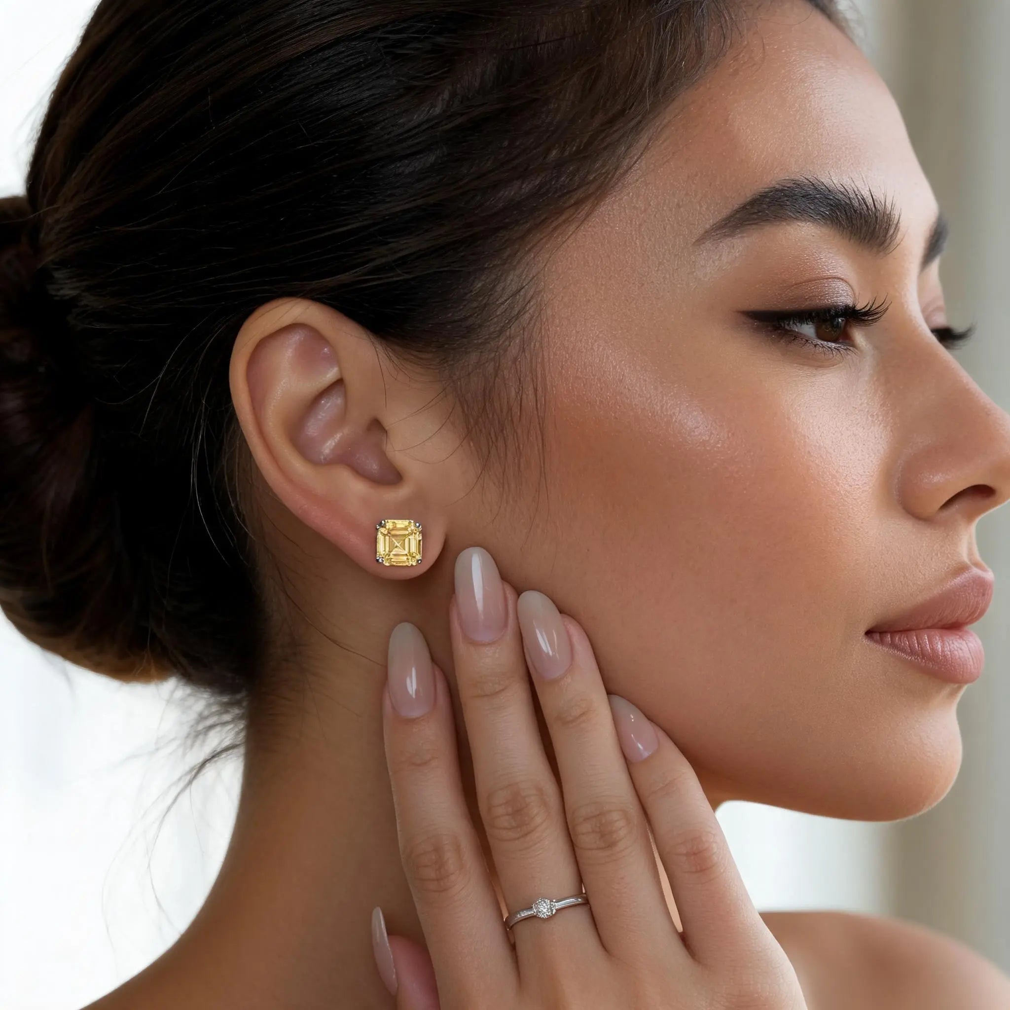 Billionaire Asscher Studs In Platinum