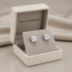Billionaire Asscher Studs In White Diamond
