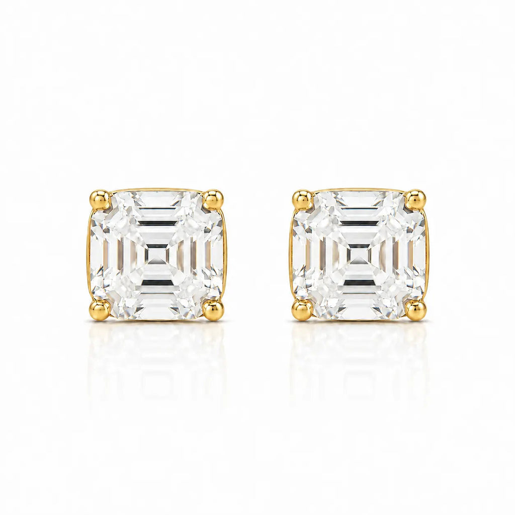 Billionaire Asscher Studs In White Diamond