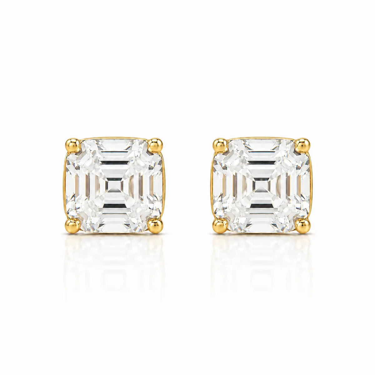Billionaire Asscher Studs In White Diamond