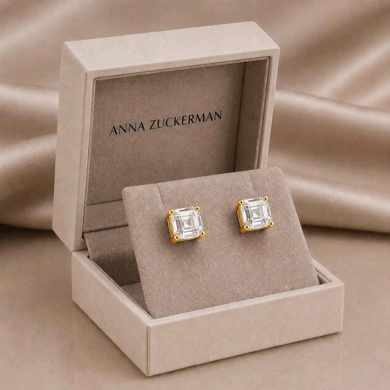 Billionaire Asscher Studs In White Diamond