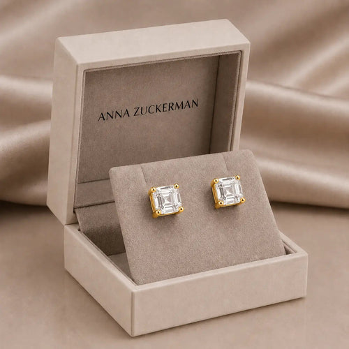 Billionaire Asscher Studs In White Diamond