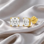Billionaire Asscher Studs In White Diamond
