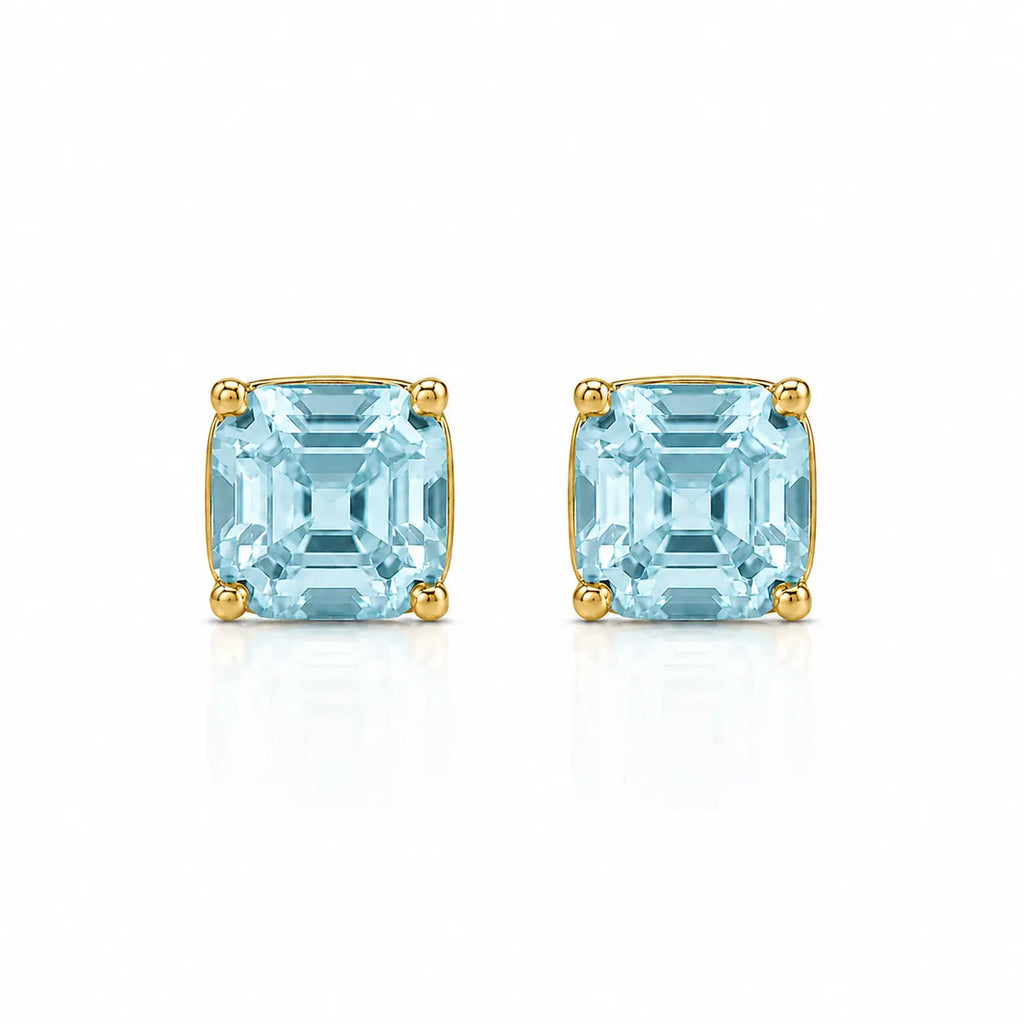 Billionaire Asscher Studs In Yellow Gold