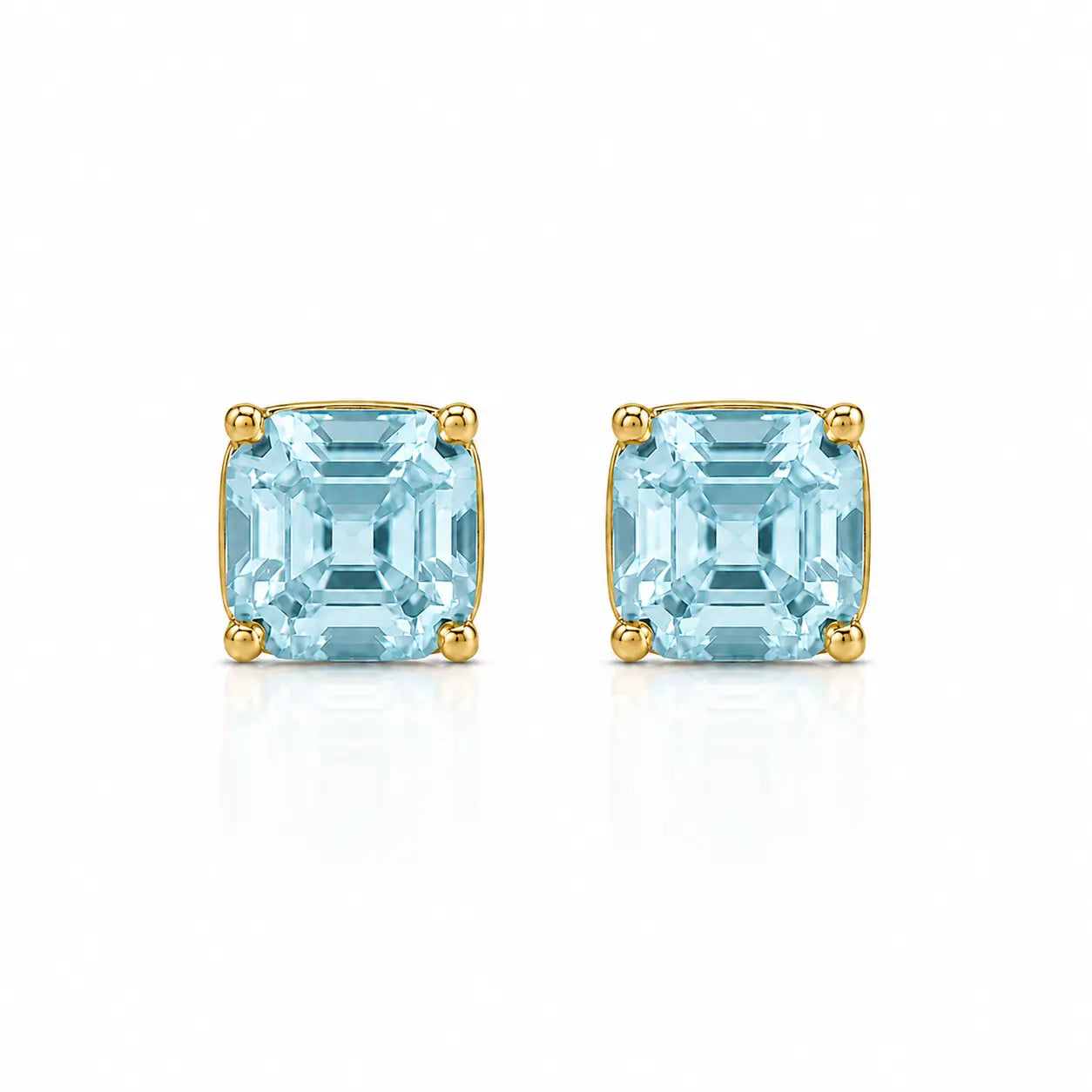 Billionaire Asscher Studs In Yellow Gold