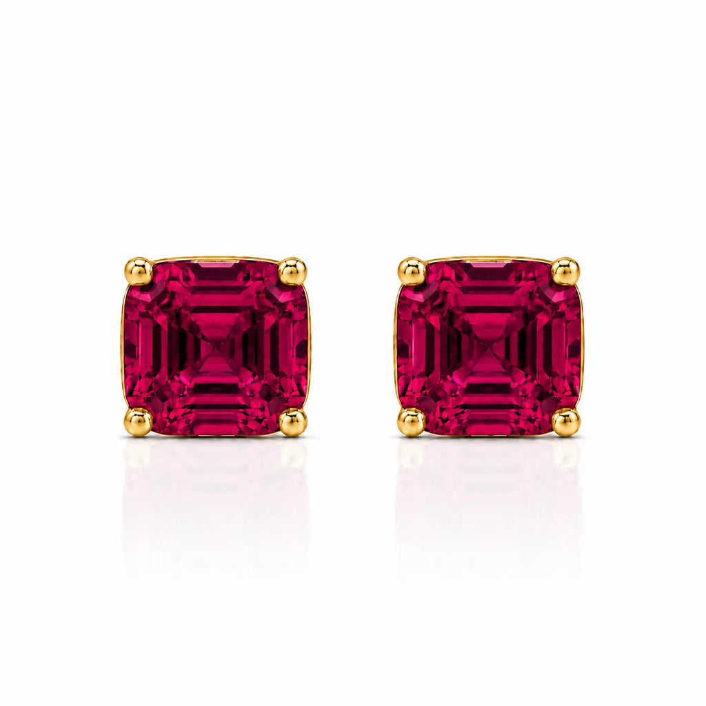 Billionaire Asscher Studs In Yellow Gold