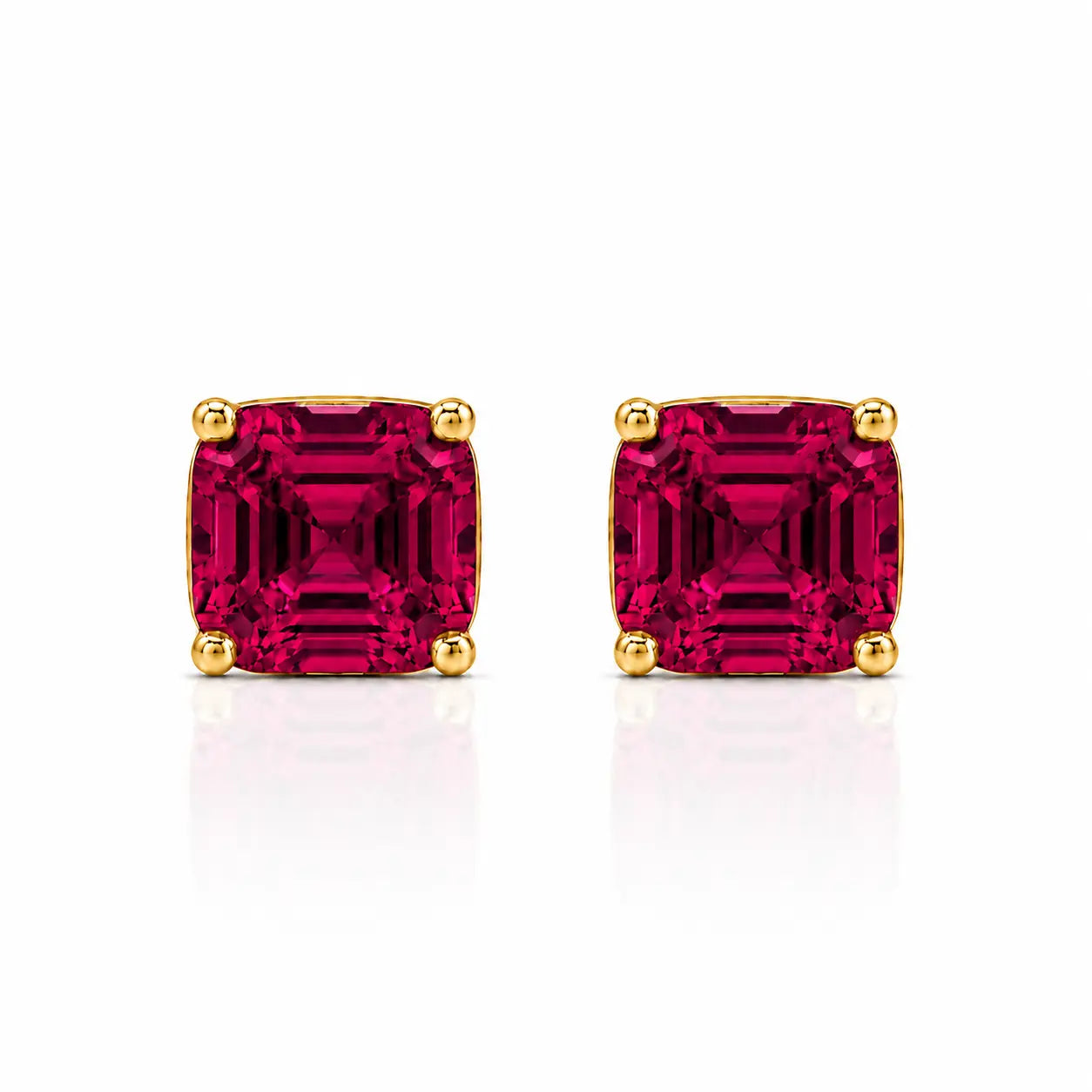 Billionaire Asscher Studs In Yellow Gold