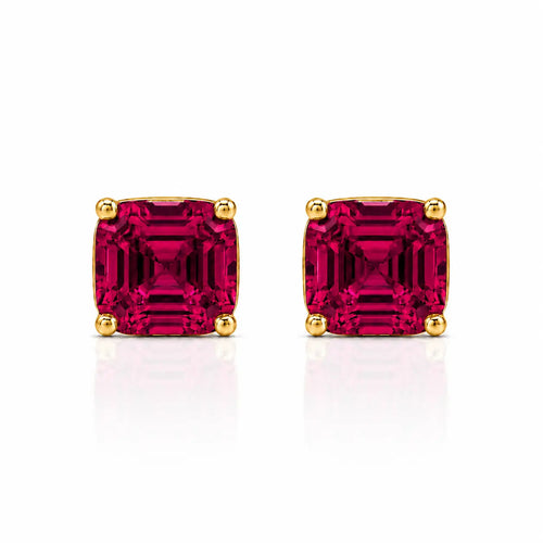 Billionaire Asscher Studs In Yellow Gold