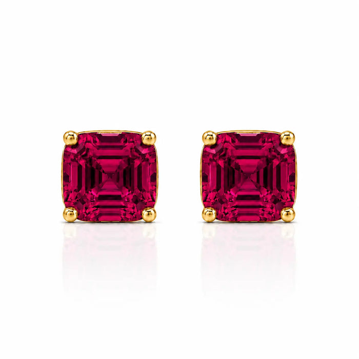 Billionaire Asscher Studs In Yellow Gold
