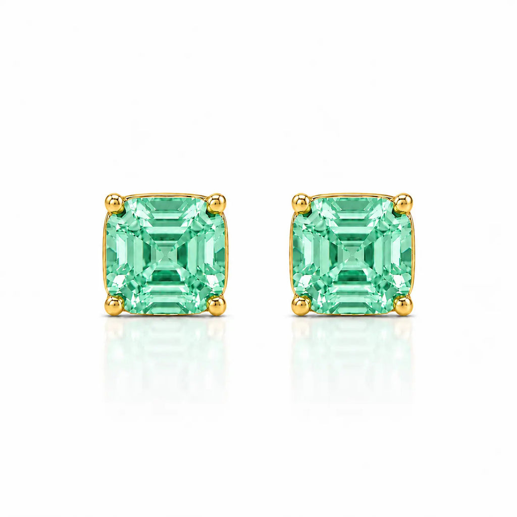 Billionaire Asscher Studs In Yellow Gold