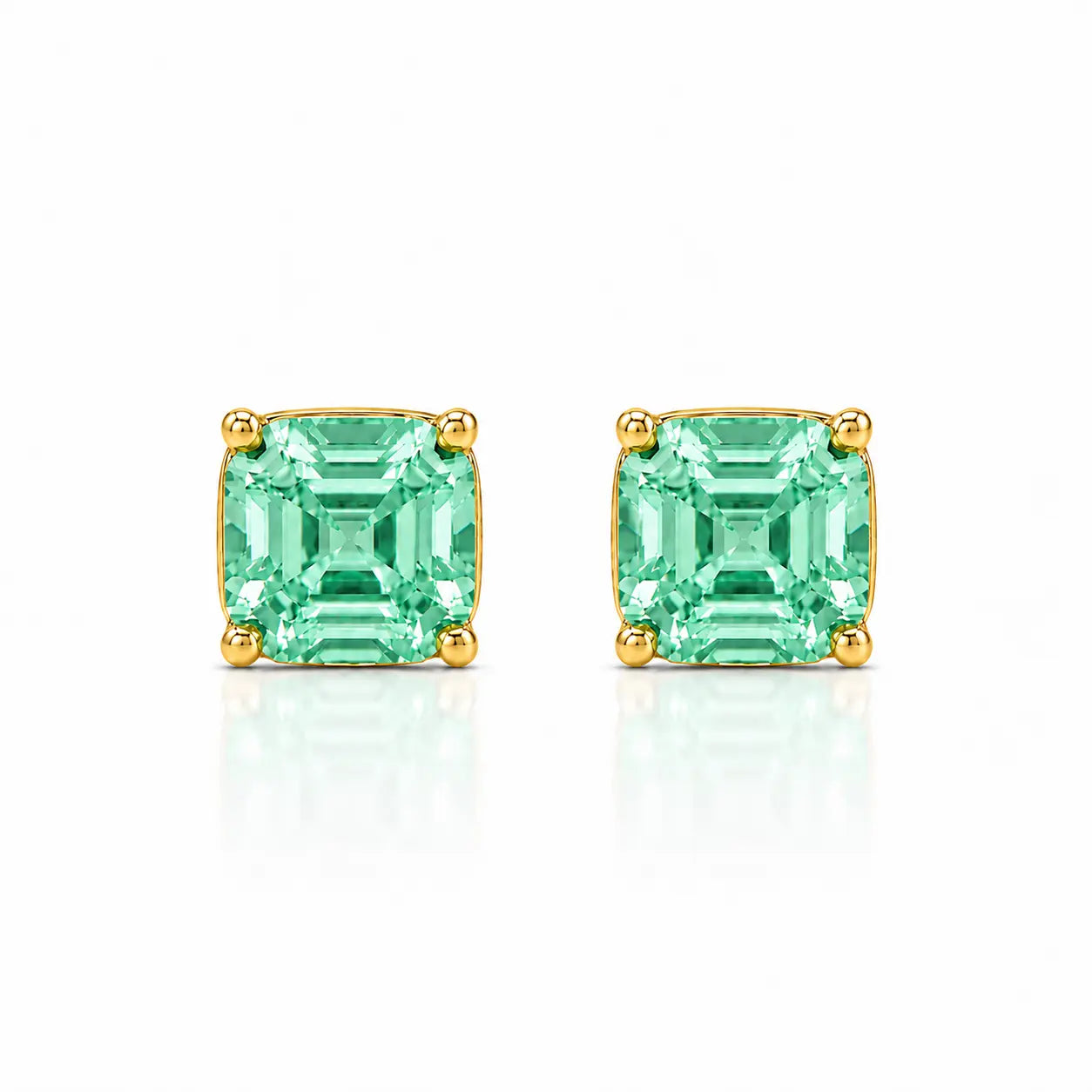 Billionaire Asscher Studs In Yellow Gold