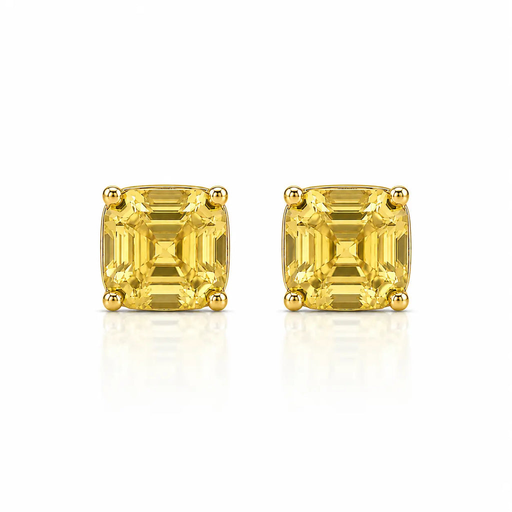 Billionaire Asscher Studs In Yellow Gold
