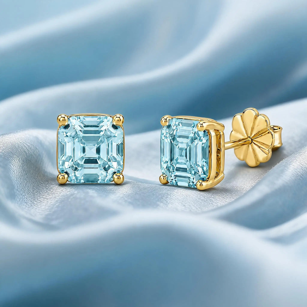 Billionaire Asscher Studs In Yellow Gold