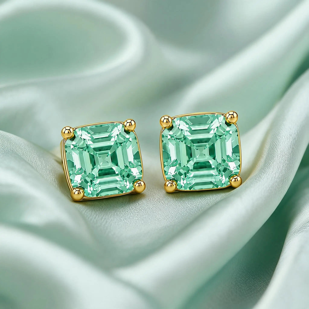 Billionaire Asscher Studs In Yellow Gold
