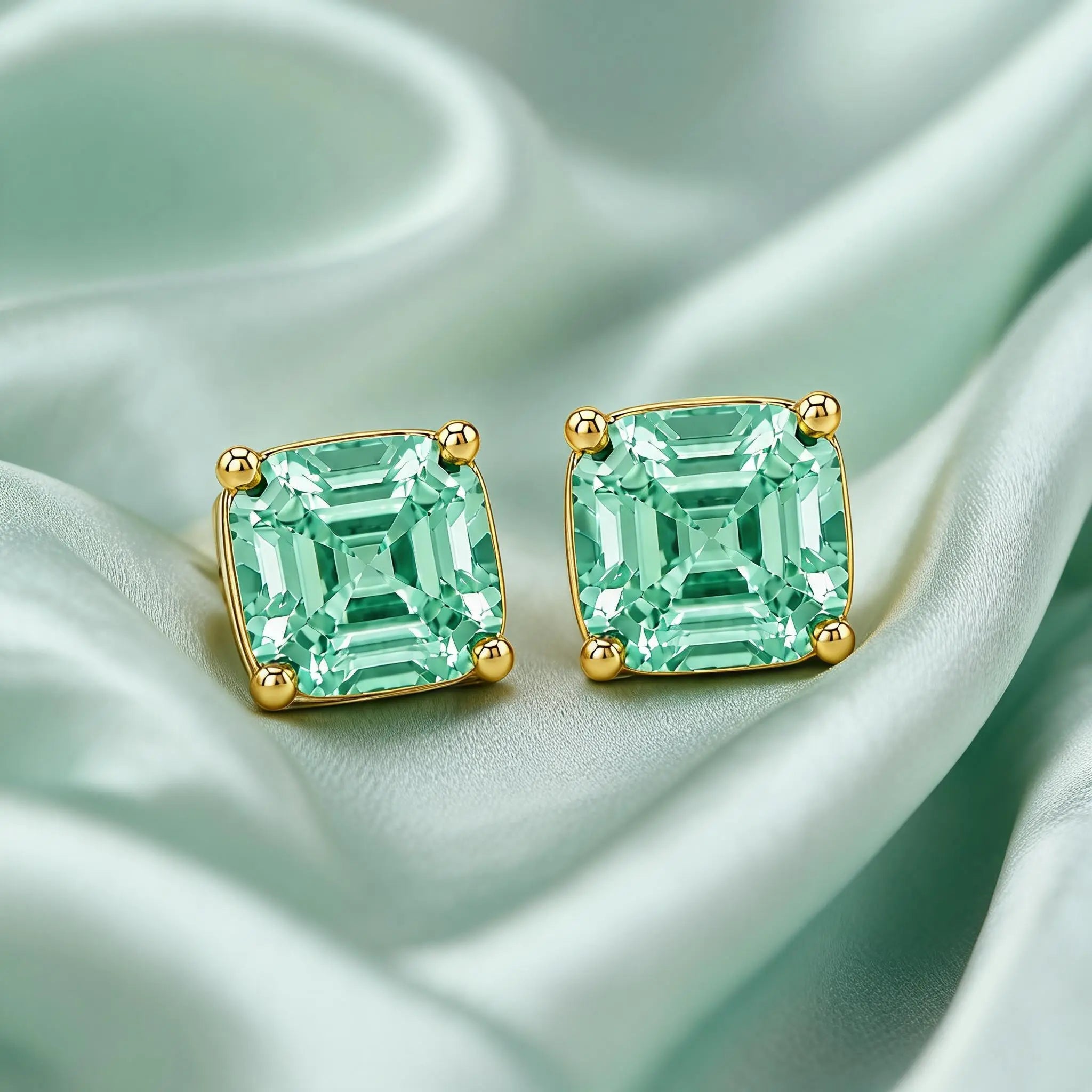 Billionaire Asscher Studs In Yellow Gold