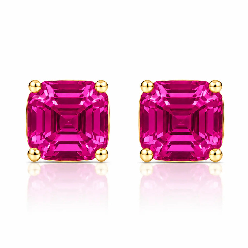 Billionaire Asscher Studs In Yellow Gold