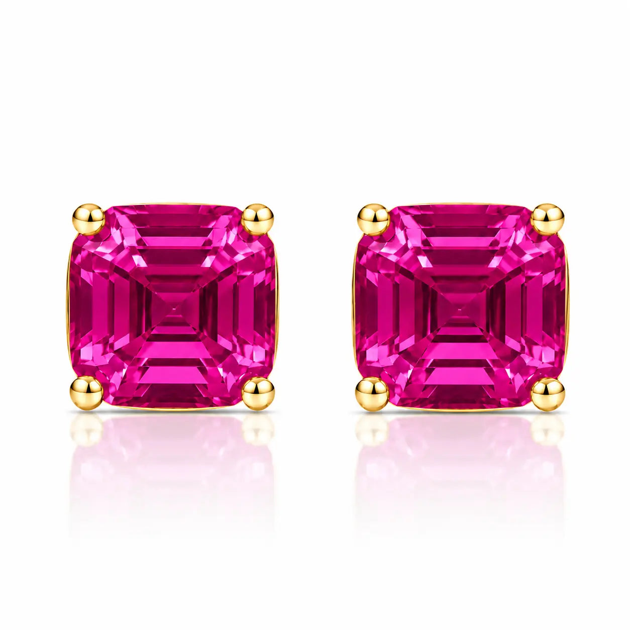 Billionaire Asscher Studs In Yellow Gold