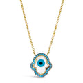 Blue Aqua Hamsa Necklace
