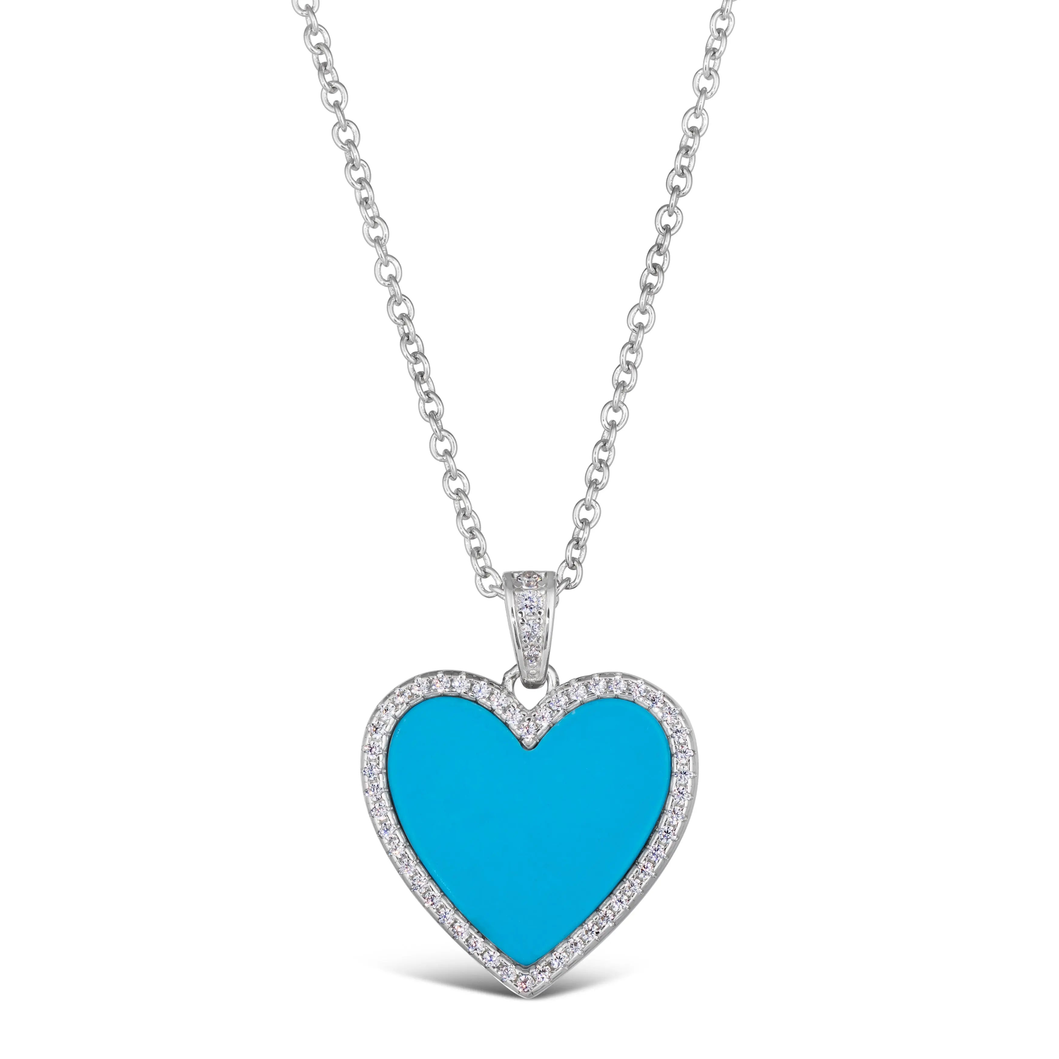 Blue Turquoise Heart Necklace