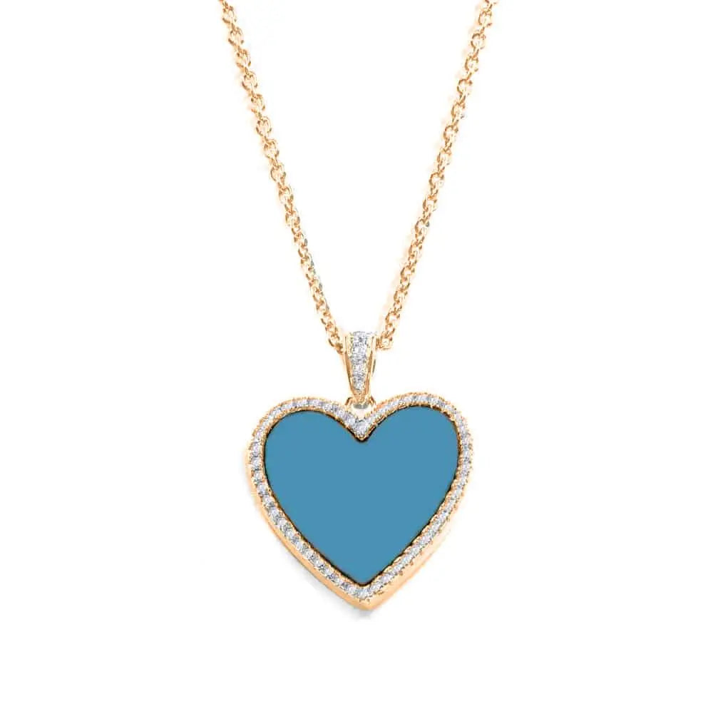 Blue Turquoise Heart Necklace