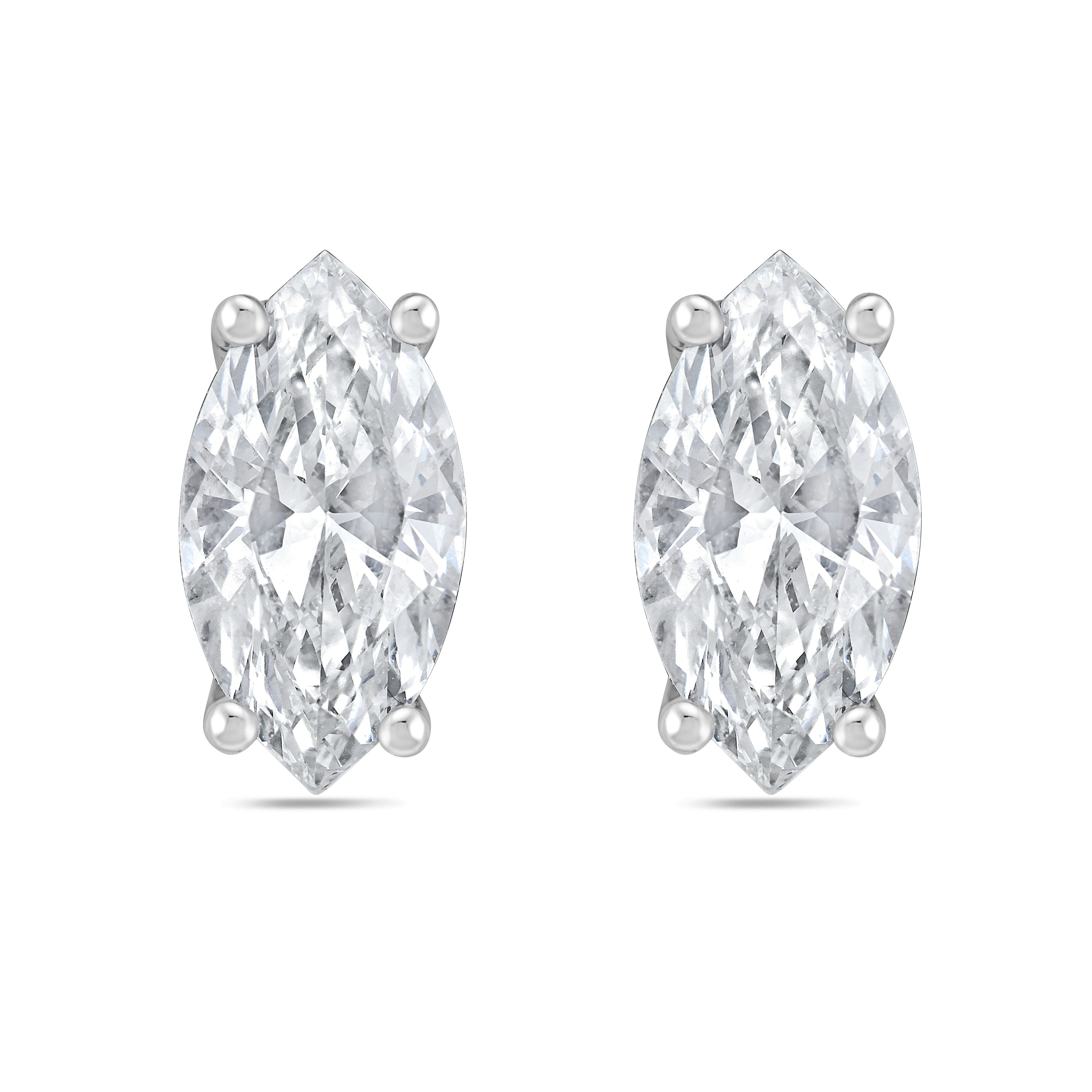 Lab Grown Marquise Diamond Studs