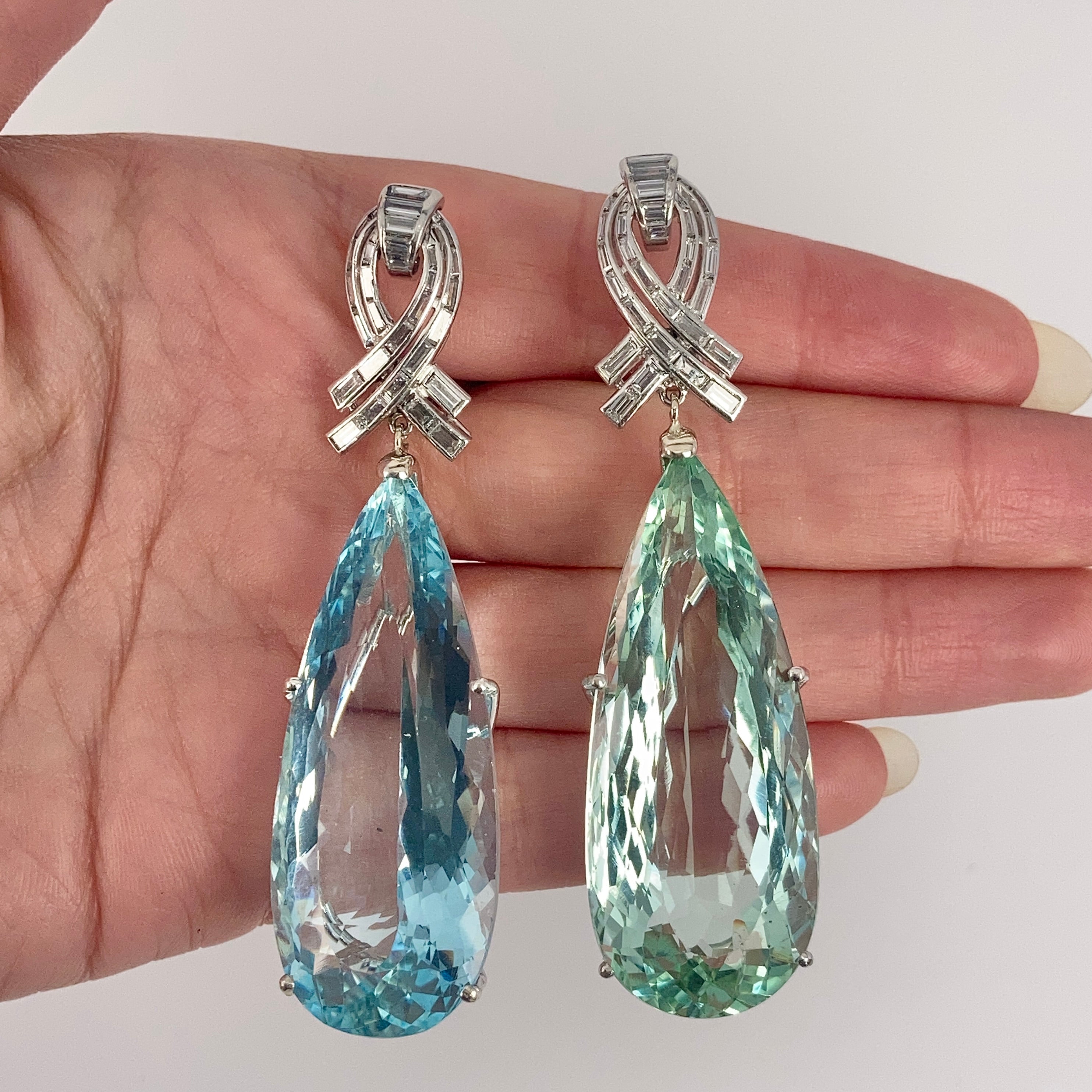 Vintage Aquamarine Drop Earrings