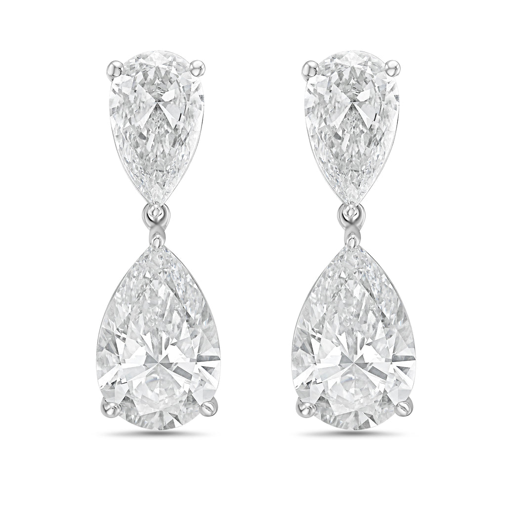 Lab-Grown Pear Diamond Drop Earrings