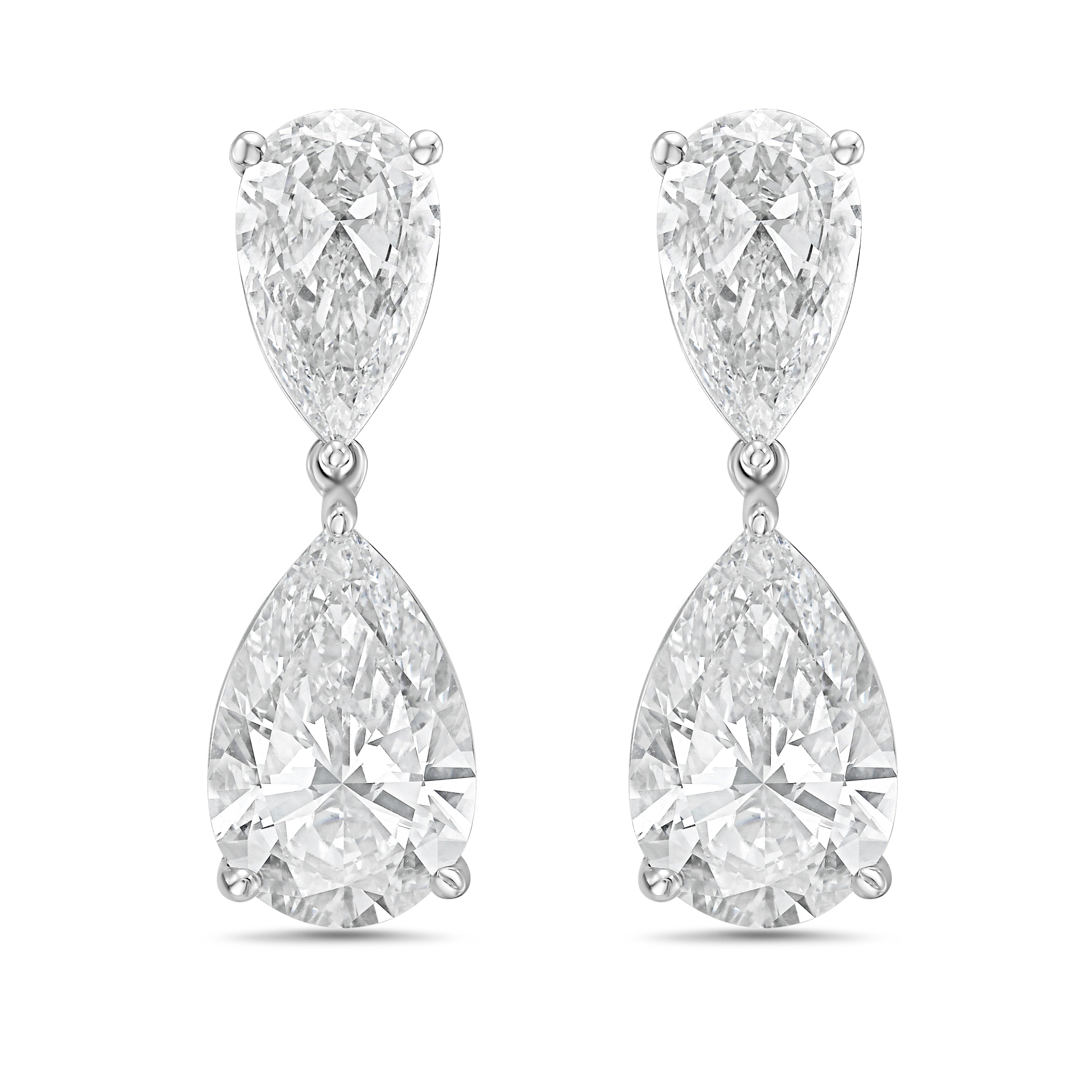 Lab-Grown Pear Diamond Drop Earrings