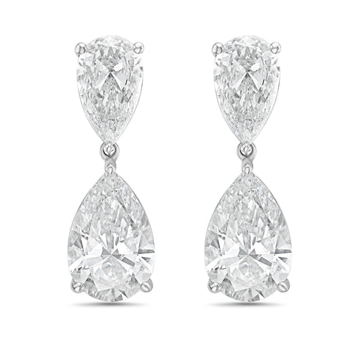 Lab-Grown Pear Diamond Drop Earrings