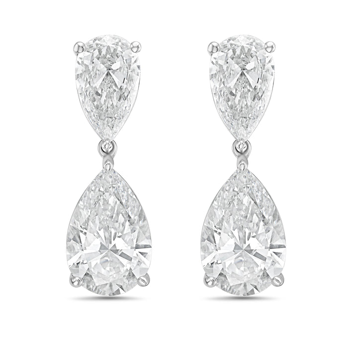 Lab-Grown Pear Diamond Drop Earrings
