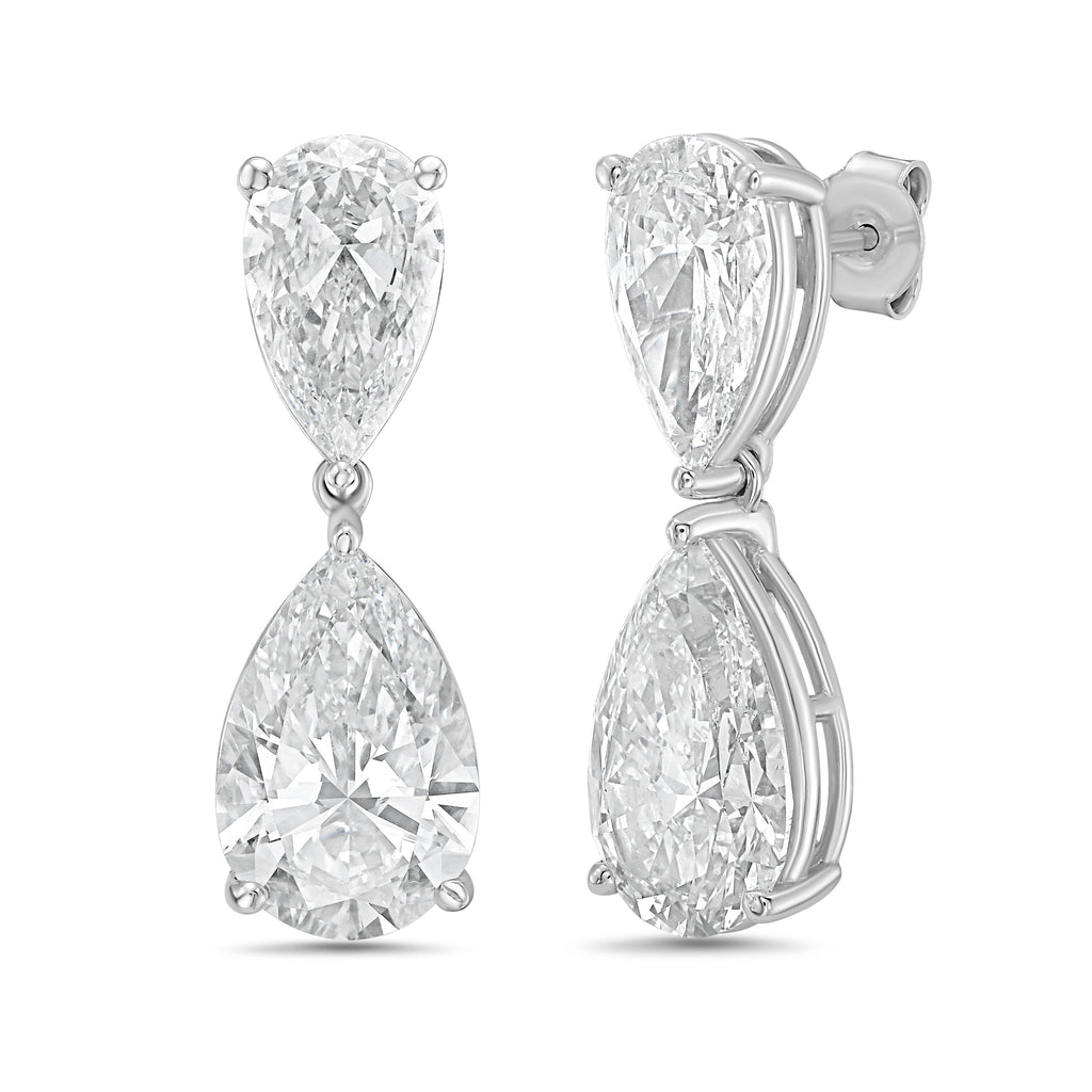 Lab-Grown Pear Diamond Drop Earrings