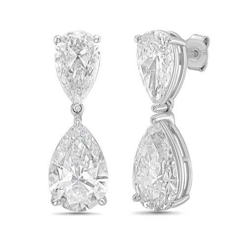 Lab-Grown Pear Diamond Drop Earrings
