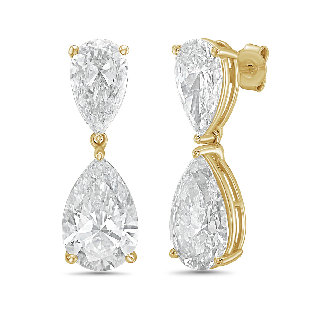 Lab-Grown Pear Diamond Drop Earrings