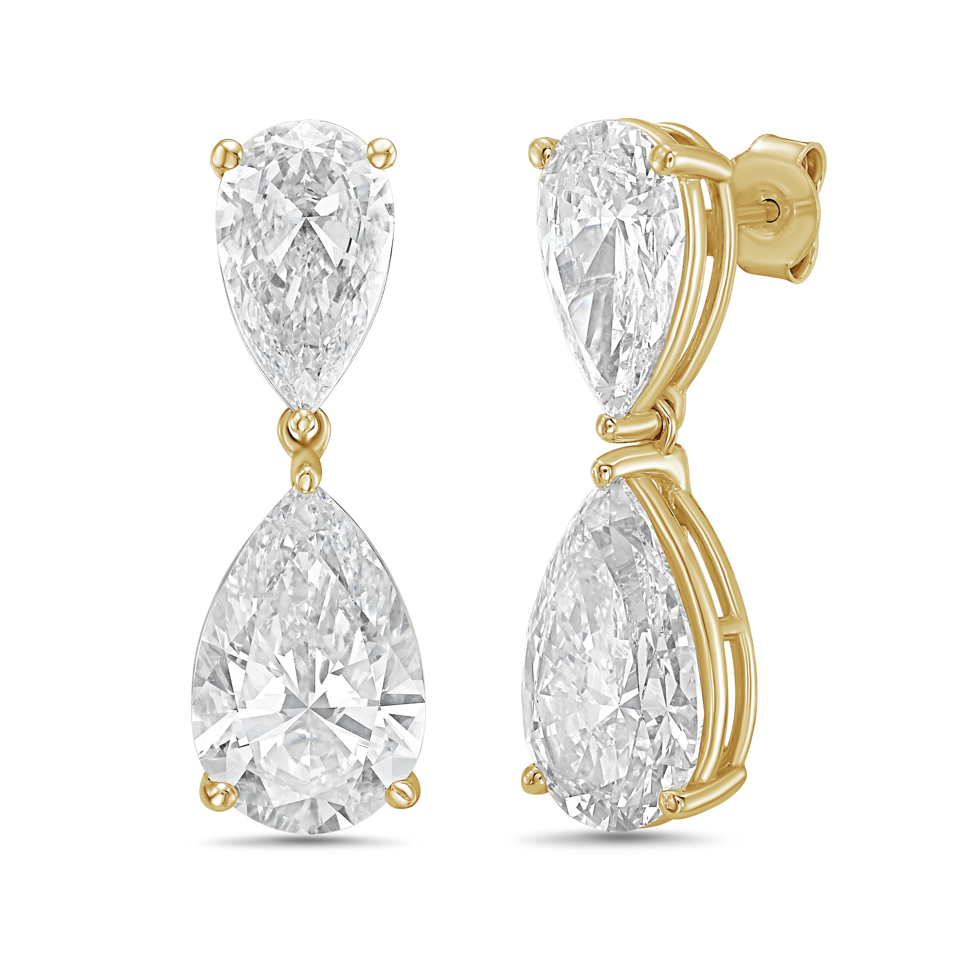 Lab-Grown Pear Diamond Drop Earrings