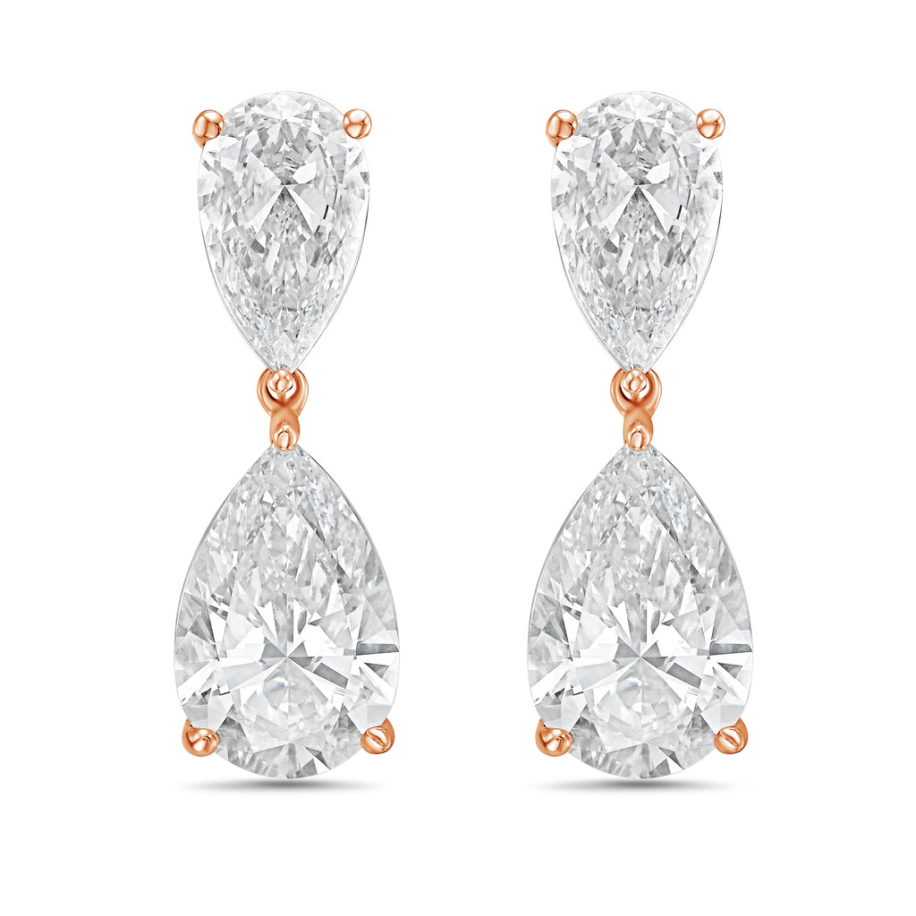 Lab-Grown Pear Diamond Drop Earrings