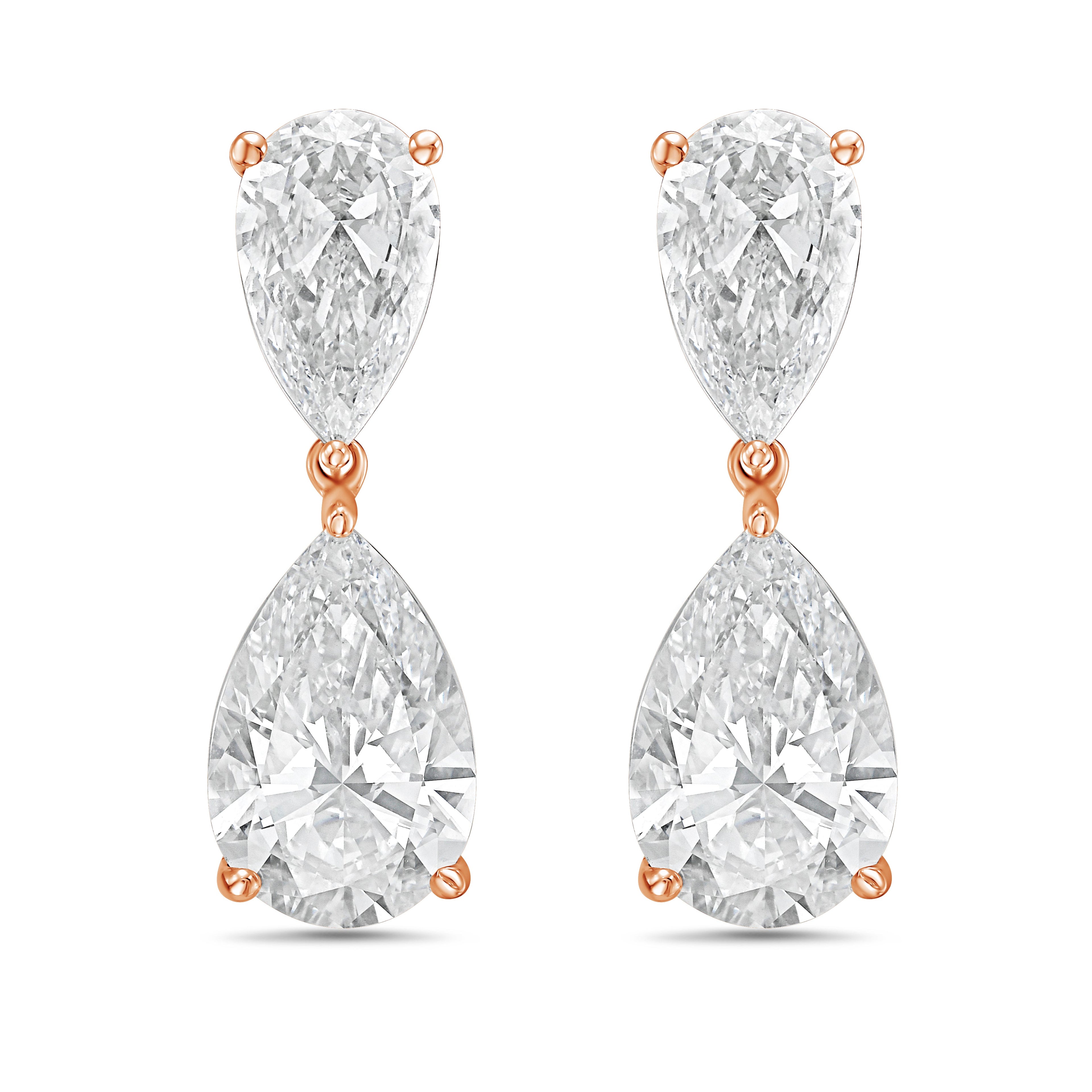 Lab-Grown Pear Diamond Drop Earrings