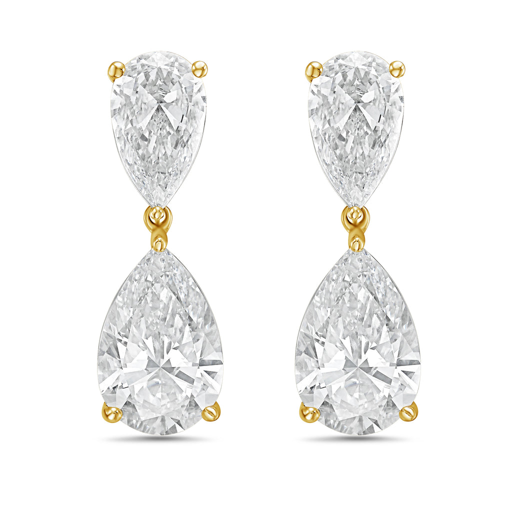 Lab-Grown Pear Diamond Drop Earrings