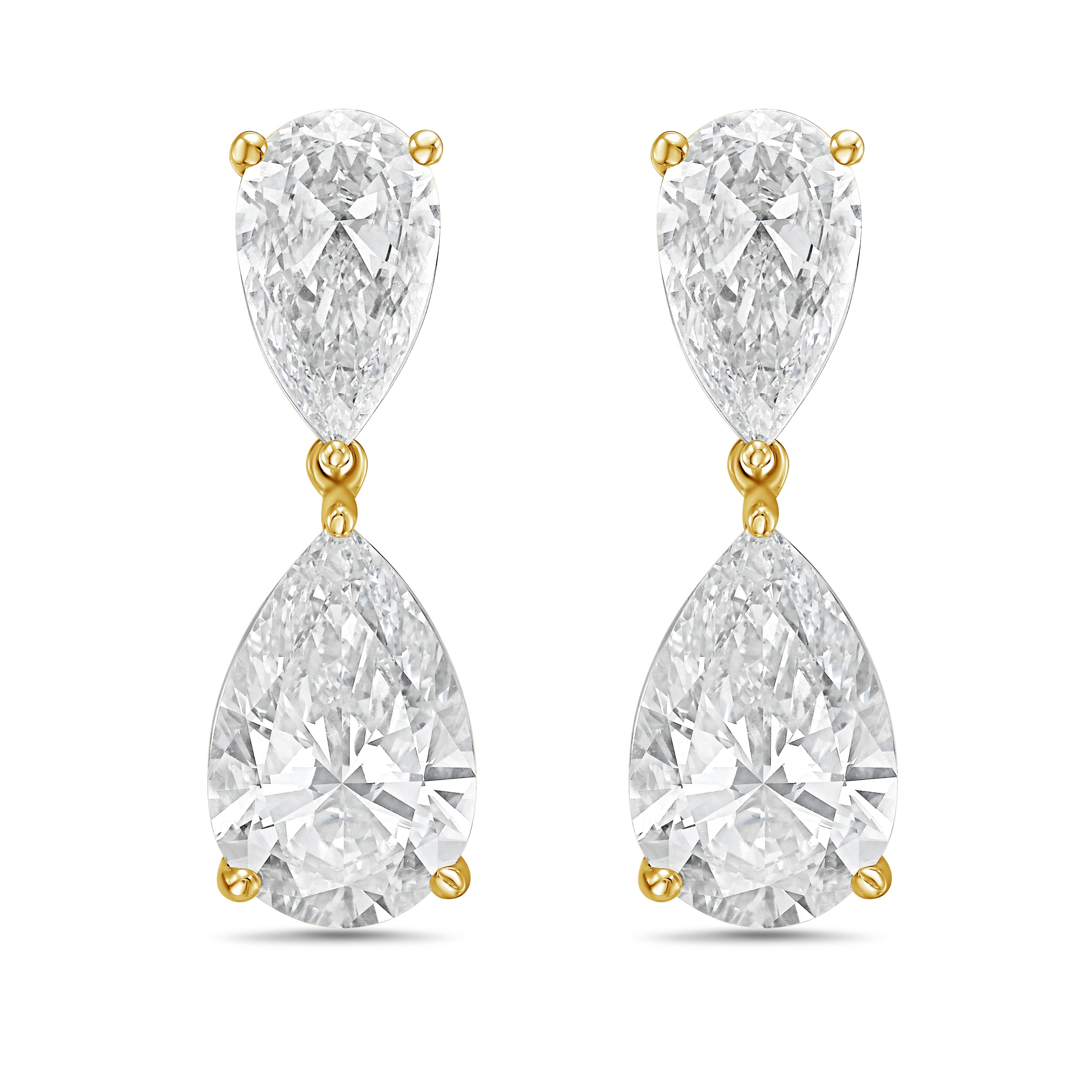 Lab-Grown Pear Diamond Drop Earrings